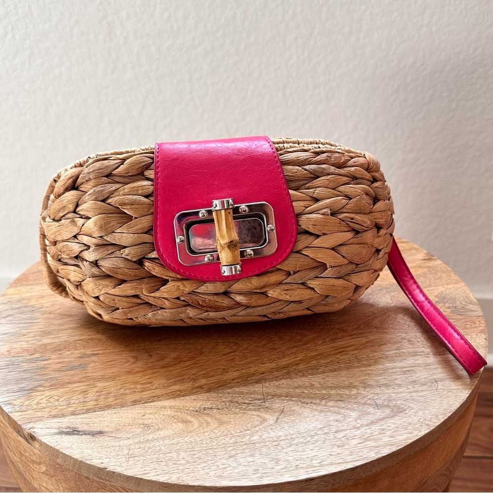 Straw Studios Natural Wicker Clutch Bag